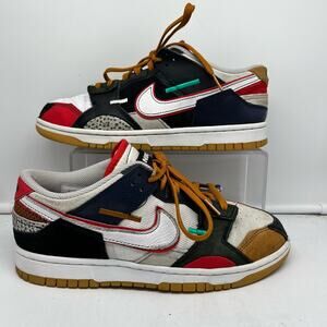 Nike Dunk Shoes Mens 8.5 Low Scrap Premium University Red Blue White Dn1775-001